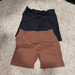 2 gym shorts with scrunch and 1 lounge shorts